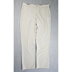 IZOD Golf Chino Pants Beige 36x32 Men's Polyester Elastane Lightweight Pockets